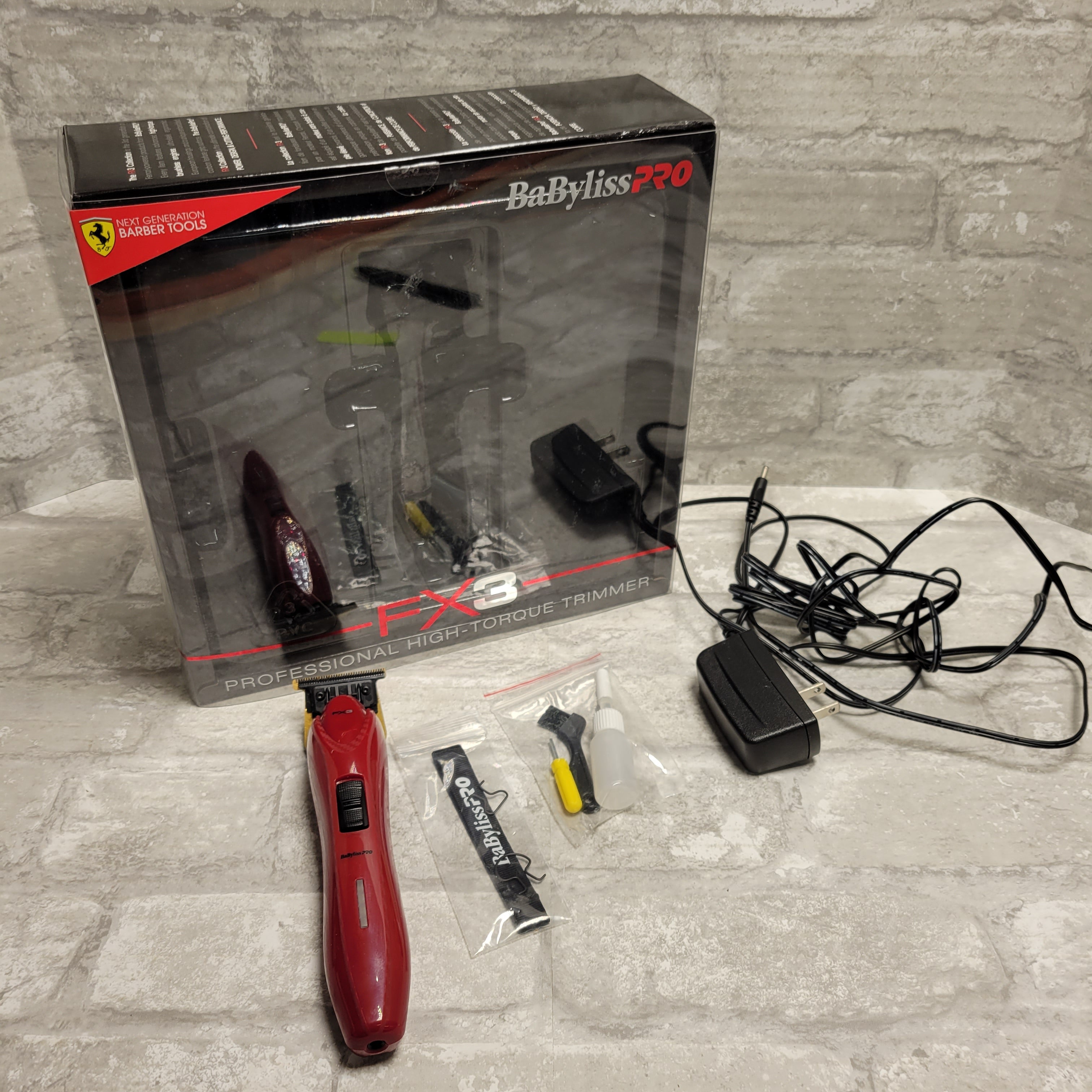 BaByliss PRO FX3 Red T-Blade High-Torque Cordless Zero-Gap Hair Trimmer (8056471060718)